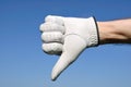 Golfer Giving Thumbs Down Sign