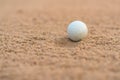 Golfer hit Golf ball on sand trap bunker at golf courses Royalty Free Stock Photo