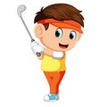 Golfer Hitting Golf Shot