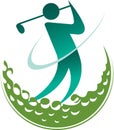 Golfer logo Royalty Free Stock Photo
