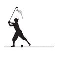Golfer makes a putt