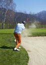 Golfer man at the bunker Royalty Free Stock Photo