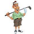 Golfer Man Cartoon Vector Royalty Free Stock Photo