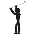 Golfer man sign illustration. Vector. Black icon on white background Royalty Free Stock Photo