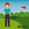 Golfer playing in golf club