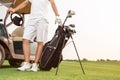 Golfer preparing for his next game Royalty Free Stock Photo
