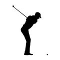 Golfer profile. Side view of golf player