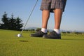 Golfer putting Royalty Free Stock Photo