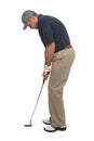 Golfer putting Royalty Free Stock Photo