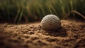 Golfer putting ball on green grass field generated by AI