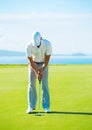 Golfer on Putting Green Royalty Free Stock Photo