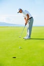 Golfer on Putting Green Royalty Free Stock Photo