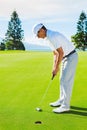 Golfer on Putting Green Royalty Free Stock Photo