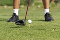 Golfer ready to tee off