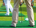 Golfer ready to tee off