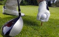 Golfer shooting a golf ball Royalty Free Stock Photo