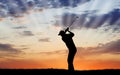 Golfer Silhouette Royalty Free Stock Photo