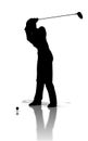 Golfer silhouette Royalty Free Stock Photo