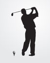 Golfer silhouette Royalty Free Stock Photo