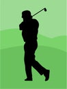 Golfer Sillouette Royalty Free Stock Photo