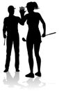 Golfer Golf Sports People in Silhouette Royalty Free Stock Photo