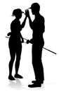 Golfer Golf Sports People in Silhouette Royalty Free Stock Photo