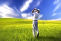 Golfer swing action Royalty Free Stock Photo