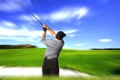 Golfer swing blur