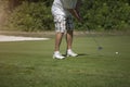 Golfer taking a shot