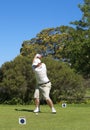 Golfer on the tee box Royalty Free Stock Photo