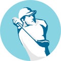 Golfer Tee Off Golf Stencil Royalty Free Stock Photo