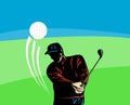 Golfer teeing off Royalty Free Stock Photo