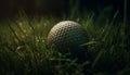 Golfer teeing off on green turf, hitting golf ball successfully generated by AI Royalty Free Stock Photo