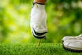 Golfer teeing off Royalty Free Stock Photo