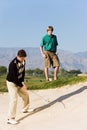 Golfer About To Hit Ball Out Of A Sand Bunker Royalty Free Stock Photo