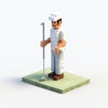 3d Pixel Art Golf: A Minecraft Golfer In Cinema4d Style