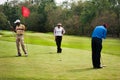 Golfers at practice