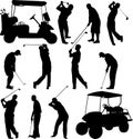 Golfers silhouettes collection