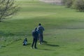 Golfers waiting to tee off Royalty Free Stock Photo