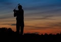 Golfing silhouette Royalty Free Stock Photo