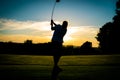 Golfing into the Sunset Royalty Free Stock Photo
