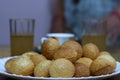 golgappe a delicious snacks with spicy water Royalty Free Stock Photo