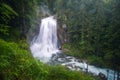 The Gollinger waterfall in Austria on rainy day Royalty Free Stock Photo