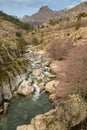 Golo river and Mount Albanu in Corsica