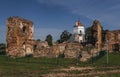 Golshany Castle - the ruins of a palace and park complex, the residence of the Sapieha family. Belarus