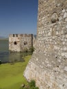Golubac fortress on Danube river close to Romanian and Serbian b Royalty Free Stock Photo