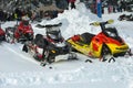 Snowmobiles await the beginning