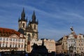The Golz-Kinsky Palace and Church of Our Lady before Tyn in Prague, Czech Republic