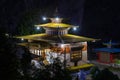 Gom Kora monastery near Trashigang at night, Bhutan