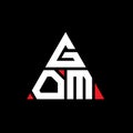 GOM triangle letter logo design with triangle shape. GOM triangle logo design monogram. GOM triangle vector logo template with red Royalty Free Stock Photo